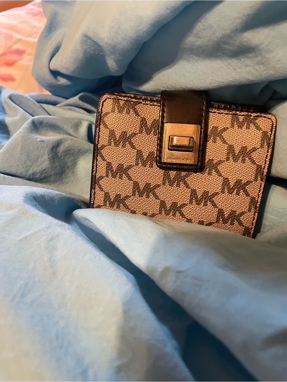 Michael Kors Brown MK Monogram Compact Card Wallet